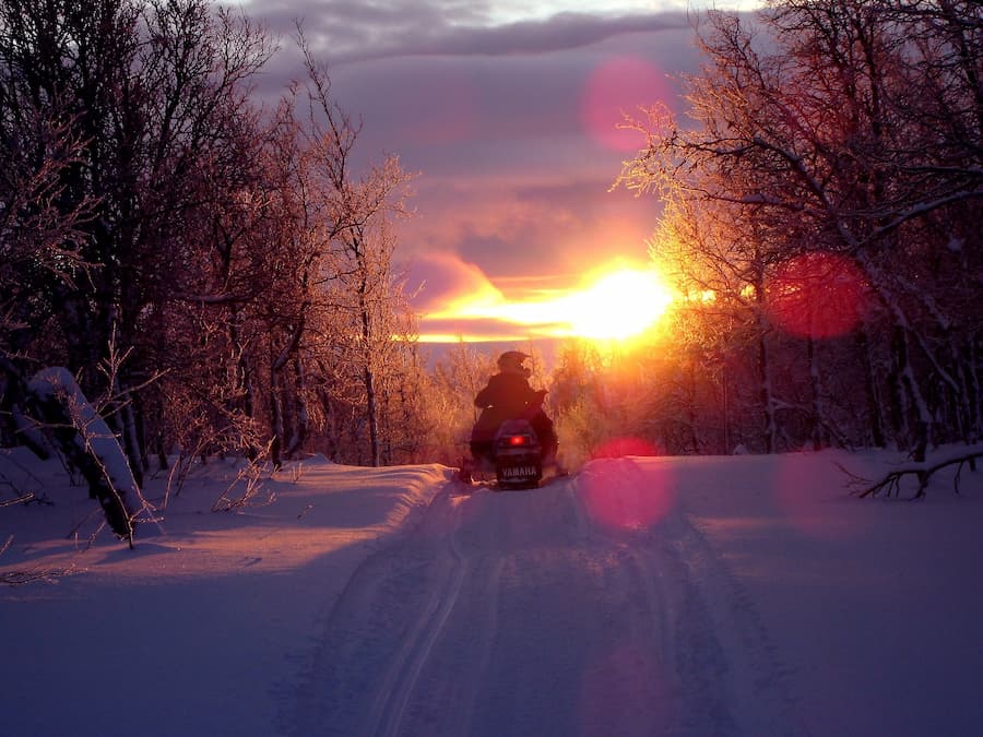 guy on snowmobile